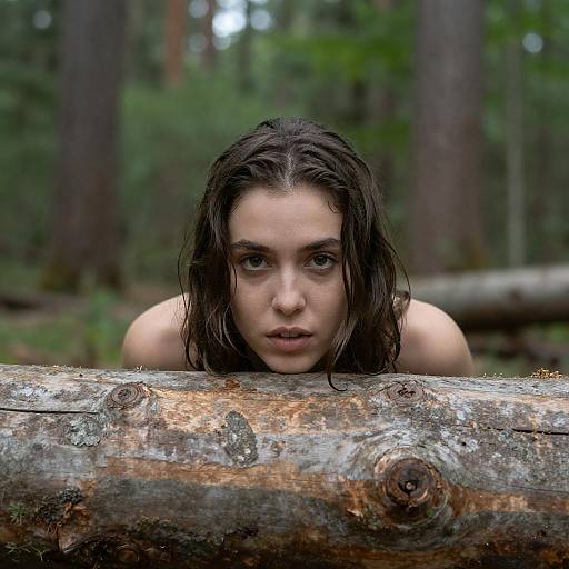 Captivating Young Woman in Forest