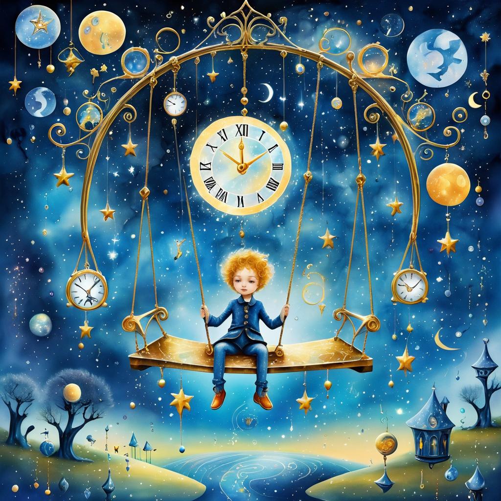 Surreal Fantasy Child on Swing Artwork