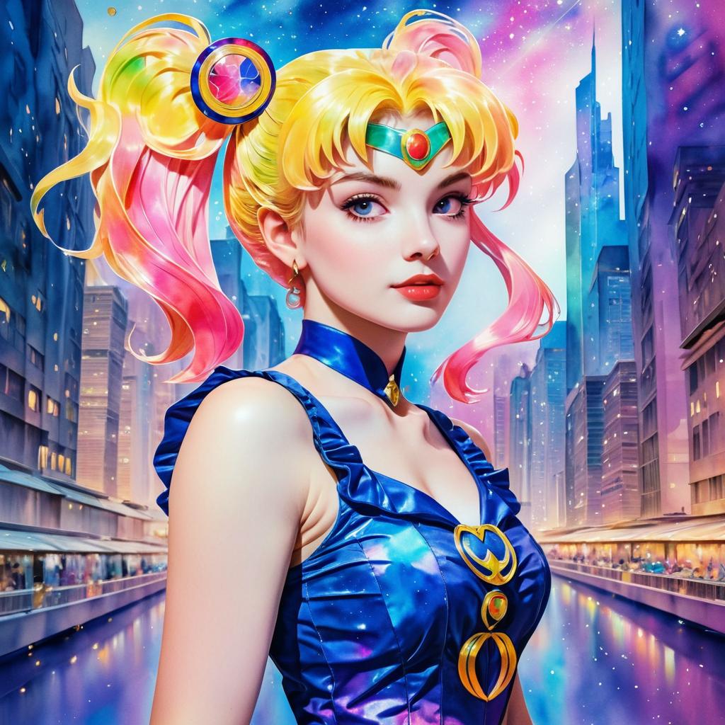 Vibrant Portrait of Sailor Moon Artwork