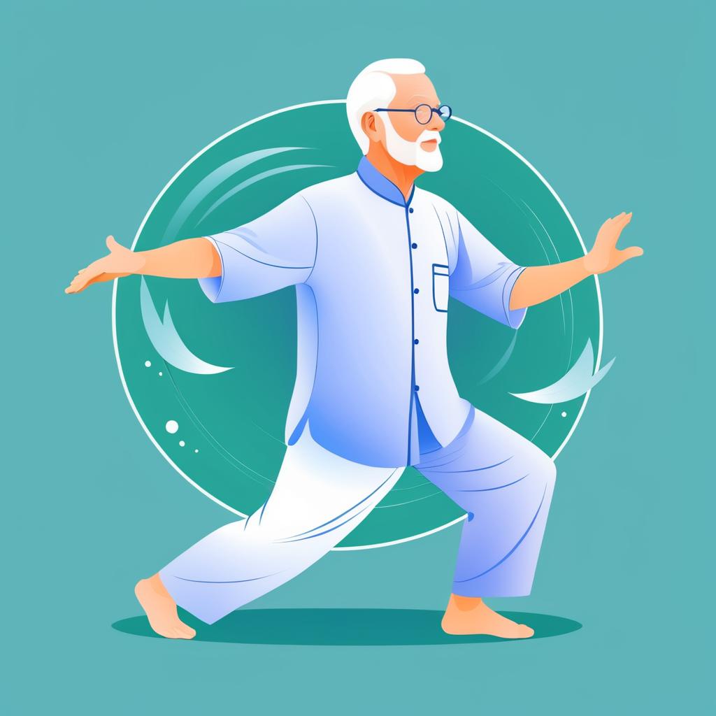 Elderly Wellness: Stress Relief Illustration