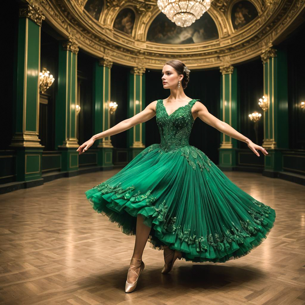 Elegant Ballerina Amidst Historic Glamour