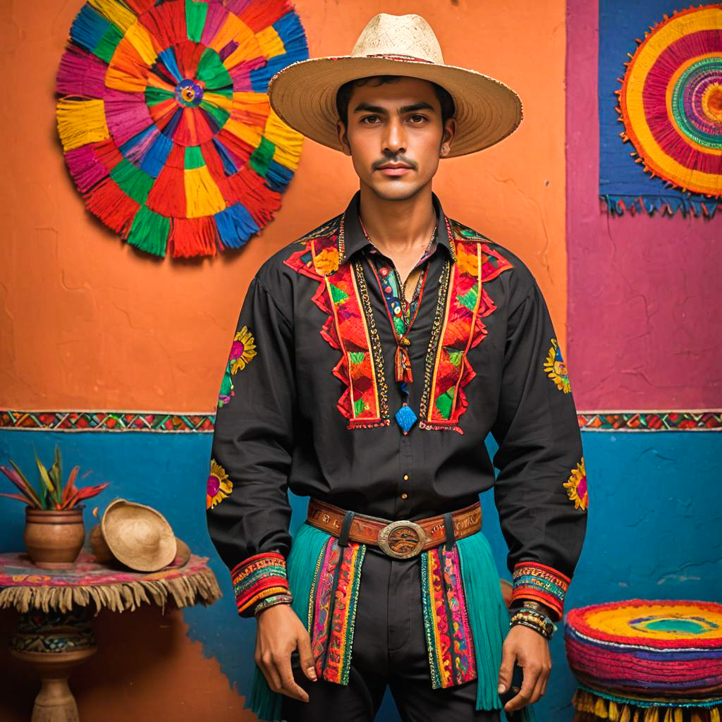 Vibrant Traditional Mexican Attire Portrait