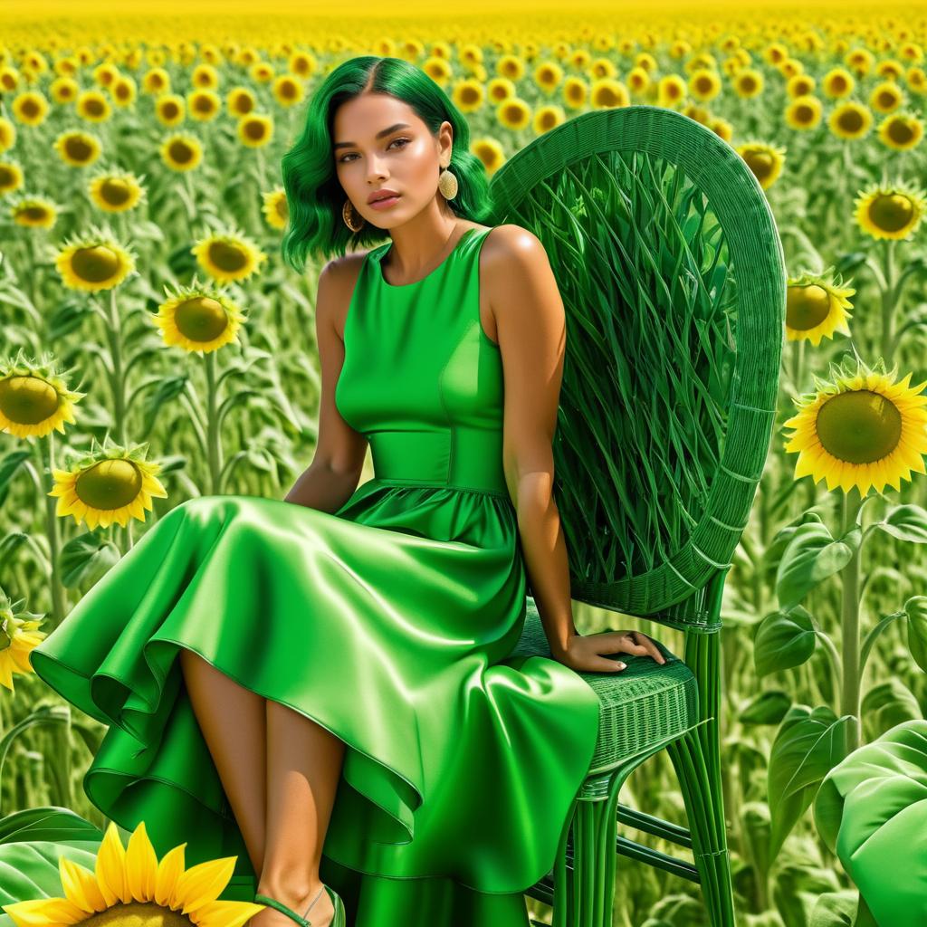 Surreal Fashion Photoshoot in Sunflower Field