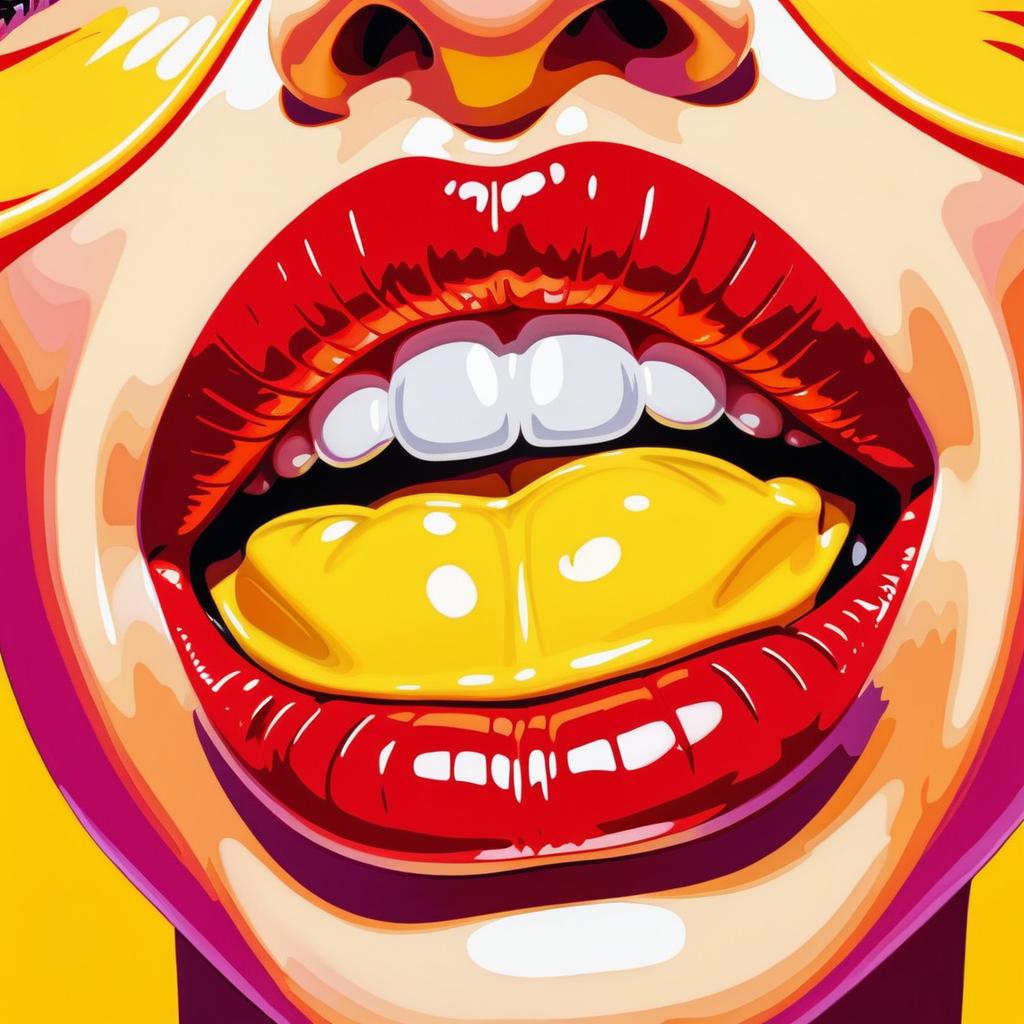 Vibrant Pop Art: Glossy Red Lips