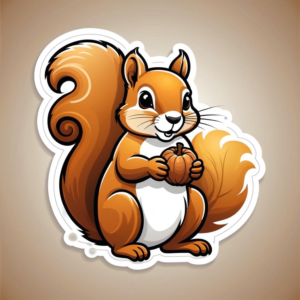 Charming Squirrel Sticker Design