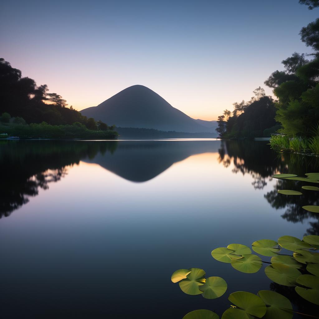 Tranquil Dusk at Serene Lakeside