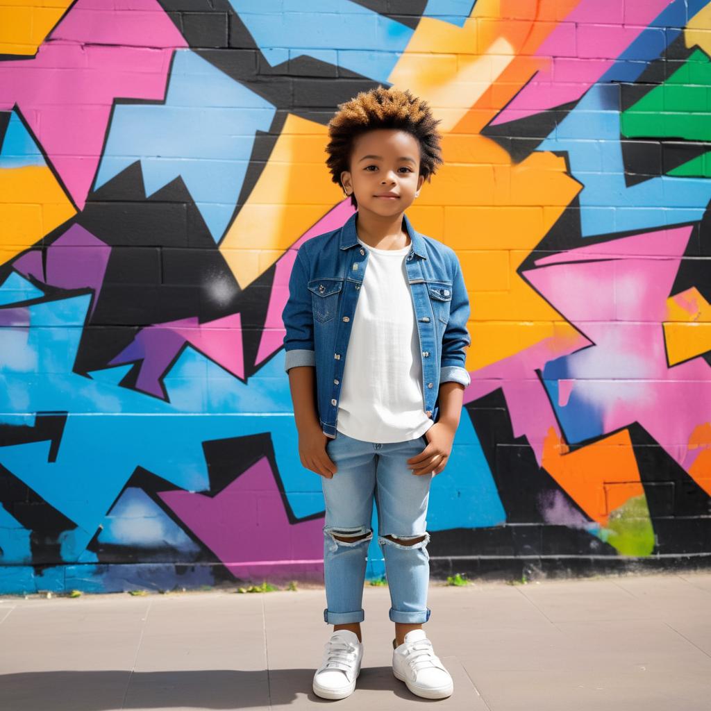 Stylish Boy Portrait Against Urban Mural