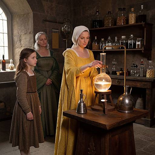 Medieval Alchemy Laboratory Scene