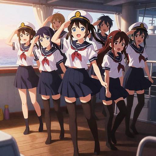 Sunrise Salute on Battleship Deck