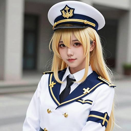 Detailed Admiral Hipper Cosplay Naval Portrait