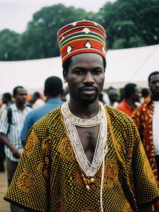 Candid Portrait of Man in African Outfit