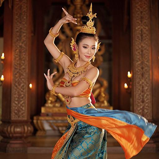 Graceful Thai Dancer in Traditional Attire