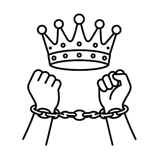 Minimalist Line Art of Breaking Chains