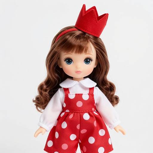 Red Polka Dot Doll with Crown