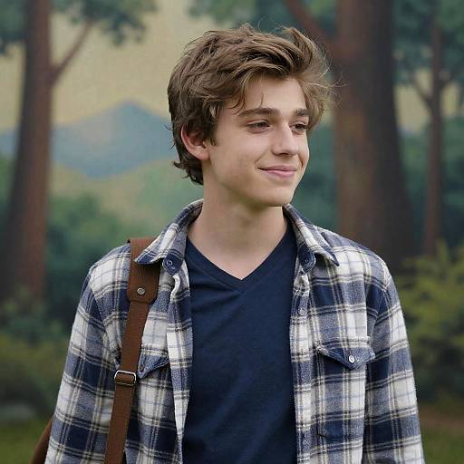 Charming Young Man in Nature Setting