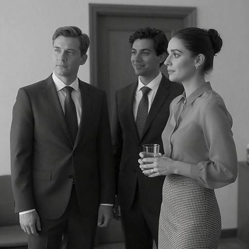 Elegant Trio in Black and White Photo
