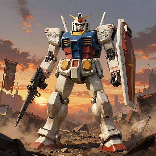 Gundam Zaku in Post-Apocalyptic Wasteland