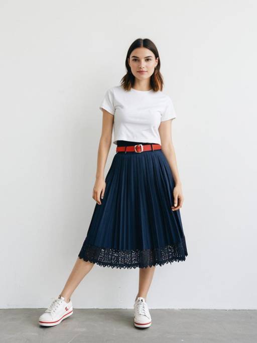Chic Street Style with Lace and Belts