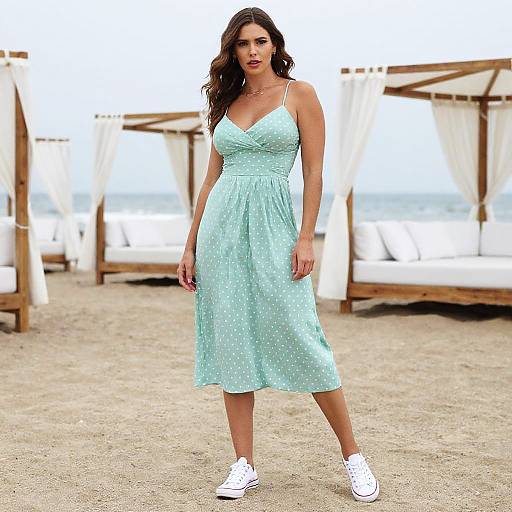 Mint Green Polka Dot Beach Dress