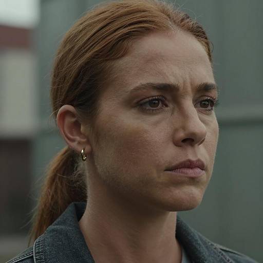 Close-Up Portrait of a Serious Woman