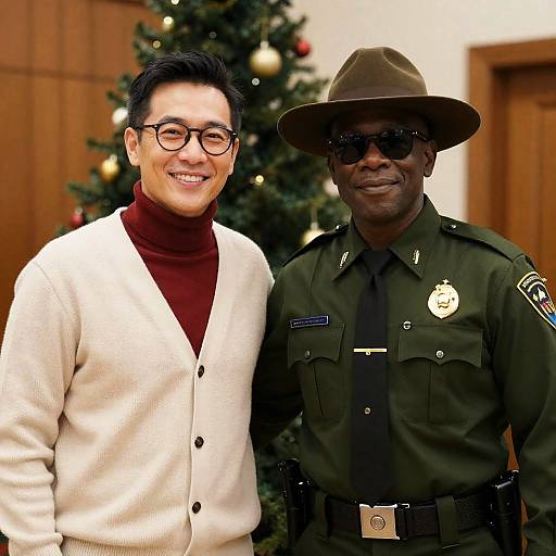 Warm Holiday Portrait of Two Men