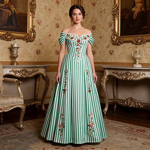 Elegant Rococo-Inspired Colonial Tea Gown