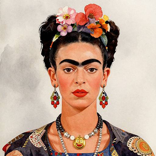 Vibrant Frida Kahlo Inspired Portrait