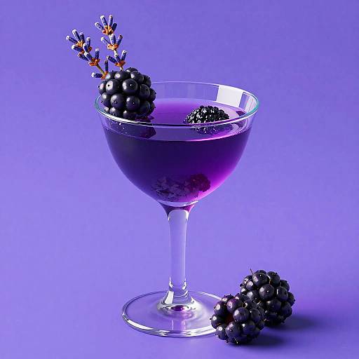 Low-Poly Midnight Blackberry Gimlet Illustration