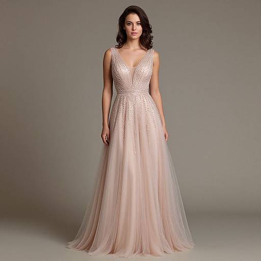 Elegant Blush Pink Evening Gown