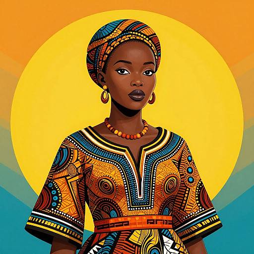 Vibrant African Woman in Traditional Attire