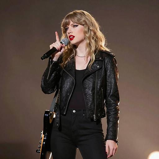 Blonde Musician with Electric Guitar