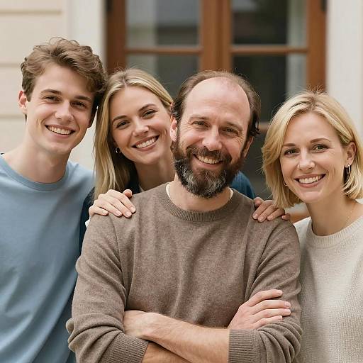 Candid Group Portrait with Smiles