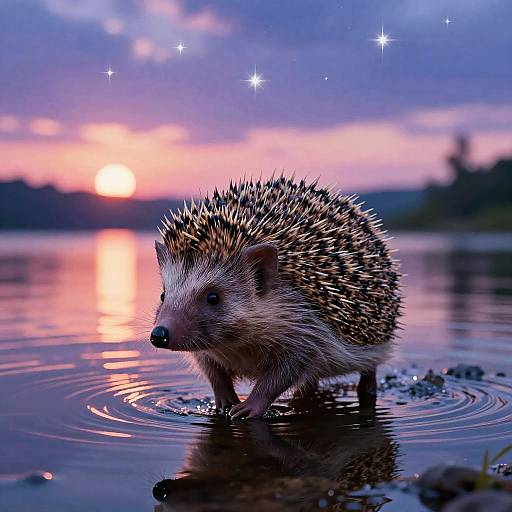 Jesus the Hedgehog Walking on Water
