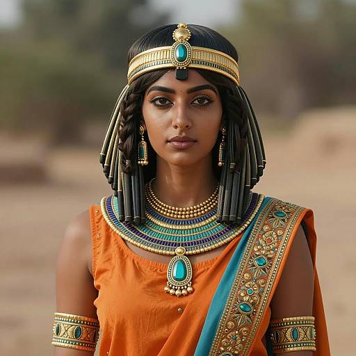 Elegant Egyptian-Inspired Portrait of a Woman