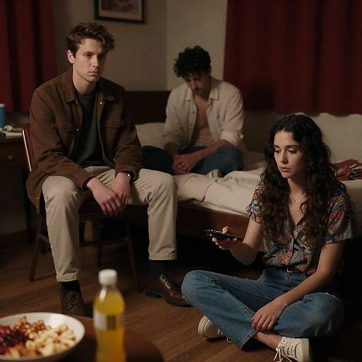 Intimate Gathering in Dim Lighting