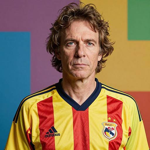 Jan Garbarek in Vibrant Soccer Jersey