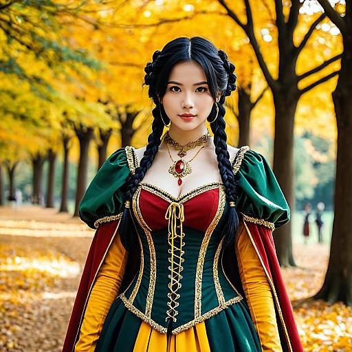 Vibrant Shuichi Saihara Cosplay in Autumn