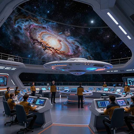 Futuristic USS Enterprise D Bridge Scene