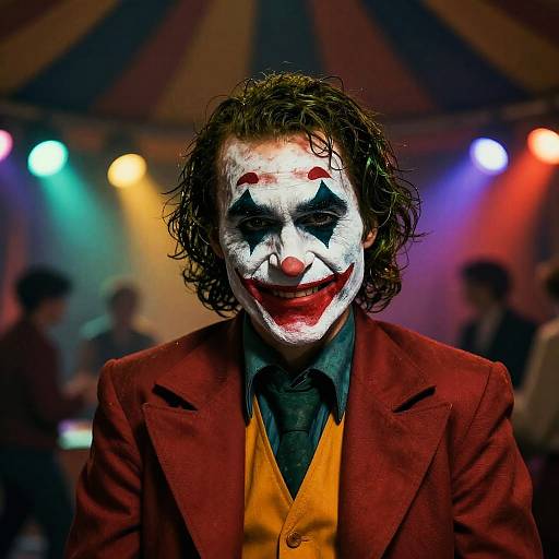 Joker in a Chaotic Carnival Scene