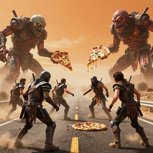 Post-Apocalyptic Pizza Monster Showdown