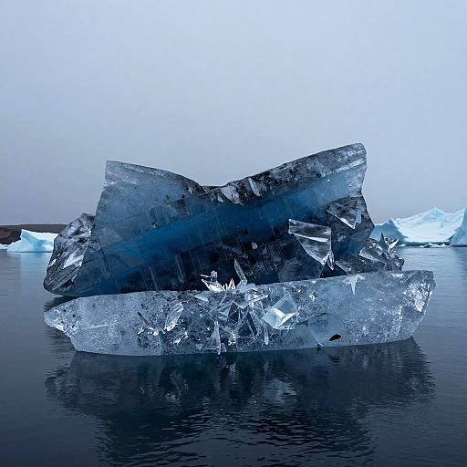 Hyperrealistic Dark Blue Iceberg Fragment