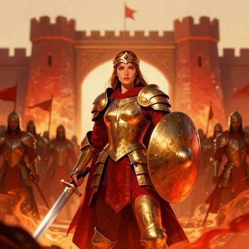 Warrior Queen Leading Army