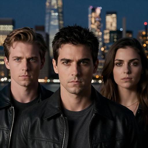 Nighttime City Skyline Portrait