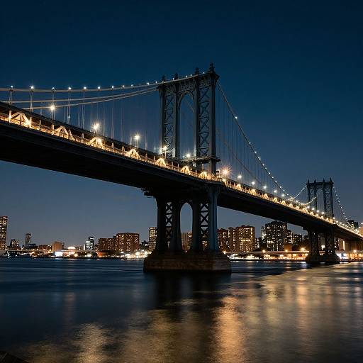 Dumbo Manhattan Bridge Night Panorama