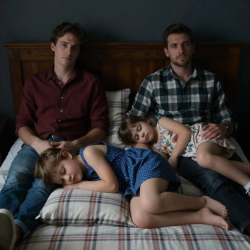 Cozy Family Moment in Dim Lighting