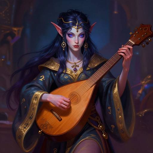 Mesmerizing Tiefling Bard Digital Art