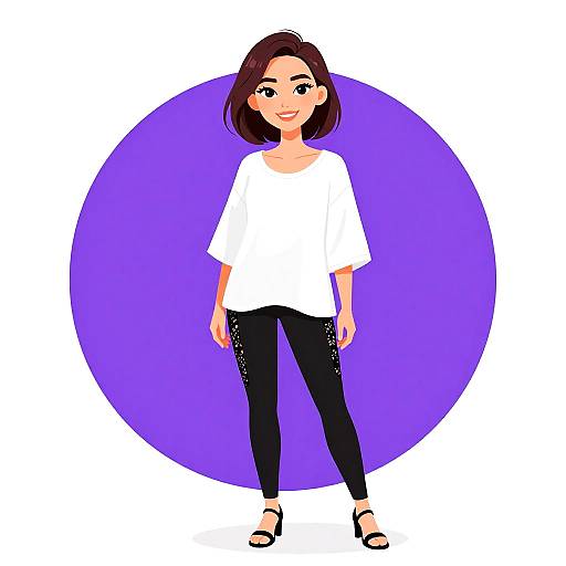 Smiling Woman in Casual Chic Outfit