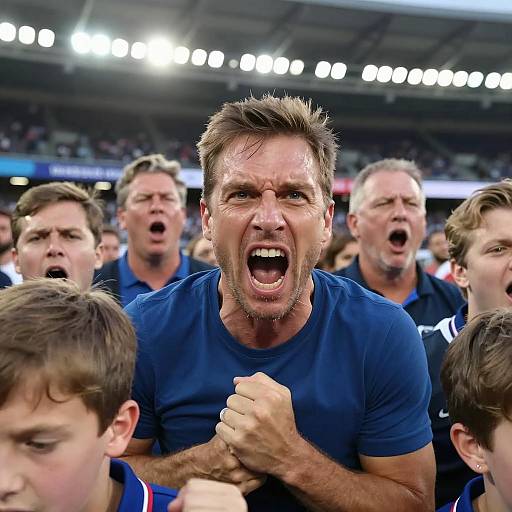 Passionate Man Shouting at Stadium