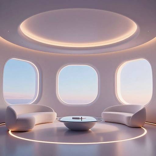Futuristic Minimalist Circular Chamber