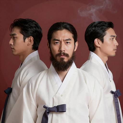 Intense Expressions in Traditional Korean Attire